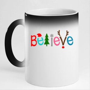 Believe Christmas Spirit Festive 11oz Black Color Changing Mug