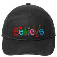 Believe Christmas Spirit Festive 7-Panel Snapback Hat