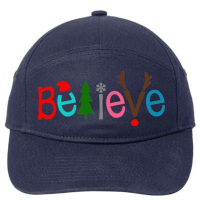 Believe Christmas Spirit Festive 7-Panel Snapback Hat