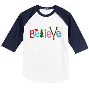 Believe Christmas Spirit Festive Baseball Sleeve Shirt