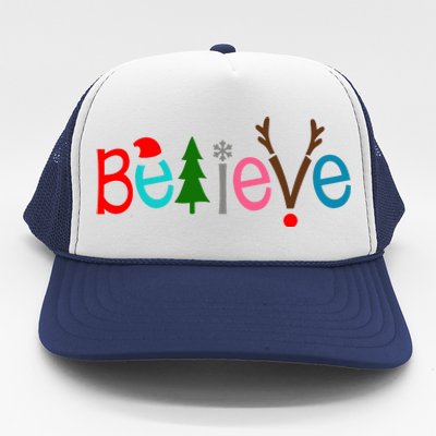 Believe Christmas Spirit Festive Trucker Hat