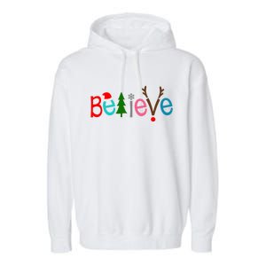 Believe Christmas Spirit Festive Garment-Dyed Fleece Hoodie