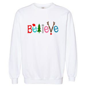 Believe Christmas Spirit Festive Garment-Dyed Sweatshirt