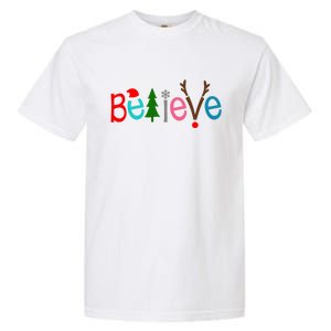 Believe Christmas Spirit Festive Garment-Dyed Heavyweight T-Shirt