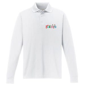 Believe Christmas Spirit Festive Performance Long Sleeve Polo