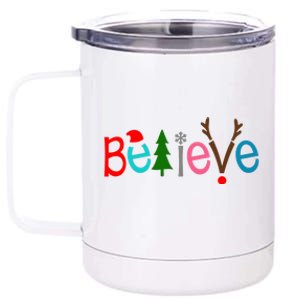 Believe Christmas Spirit Festive 12 oz Stainless Steel Tumbler Cup