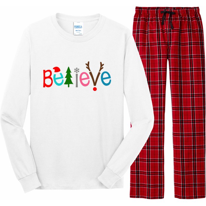 Believe Christmas Spirit Festive Long Sleeve Pajama Set