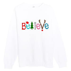 Believe Christmas Spirit Festive Premium Crewneck Sweatshirt