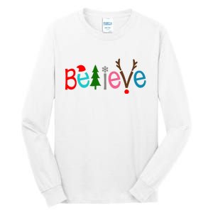 Believe Christmas Spirit Festive Tall Long Sleeve T-Shirt