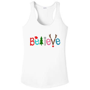 Believe Christmas Spirit Festive Ladies PosiCharge Competitor Racerback Tank