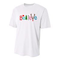 Believe Christmas Spirit Festive Youth Performance Sprint T-Shirt