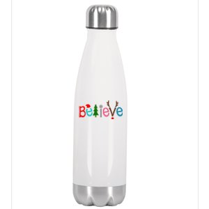 Believe Christmas Spirit Festive Stainless Steel Insulated Water Bottle