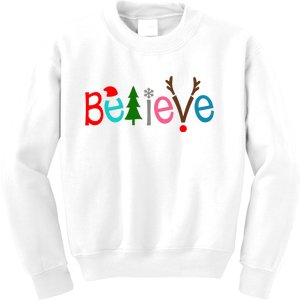 Believe Christmas Spirit Festive Kids Sweatshirt