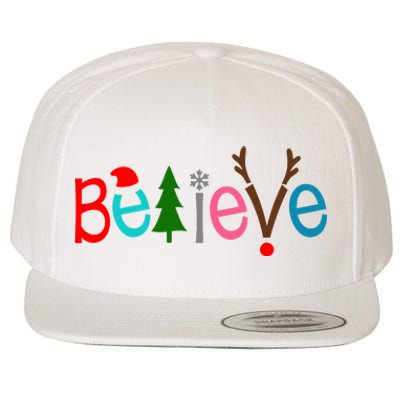 Believe Christmas Spirit Festive Wool Snapback Cap