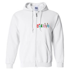 Believe Christmas Spirit Festive Full Zip Hoodie