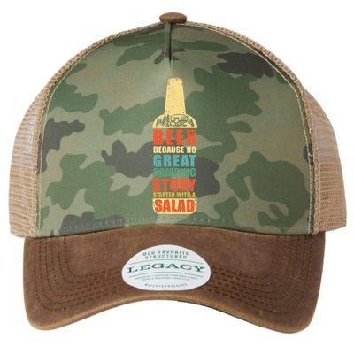 Beer Camping Story Salad Funny Camping Vintage Style Legacy Tie Dye Trucker Hat