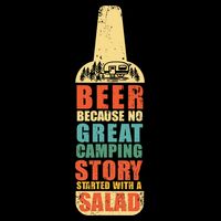 Beer Camping Story Salad Funny Camping Vintage Style Button