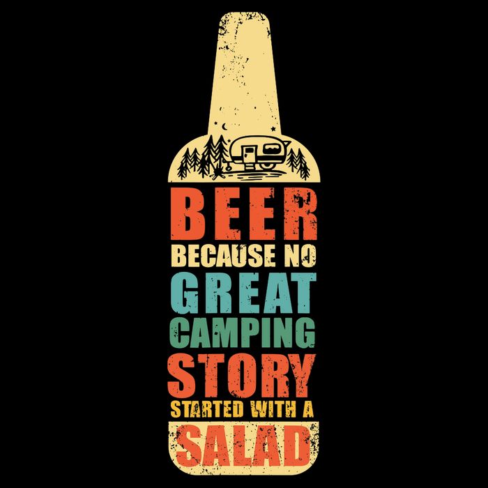 Beer Camping Story Salad Funny Camping Vintage Style Button