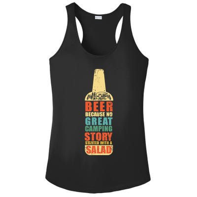 Beer Camping Story Salad Funny Camping Vintage Style Ladies PosiCharge Competitor Racerback Tank