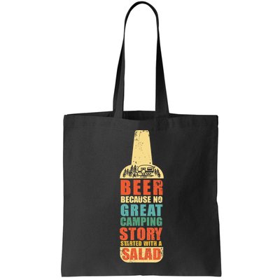 Beer Camping Story Salad Funny Camping Vintage Style Bag