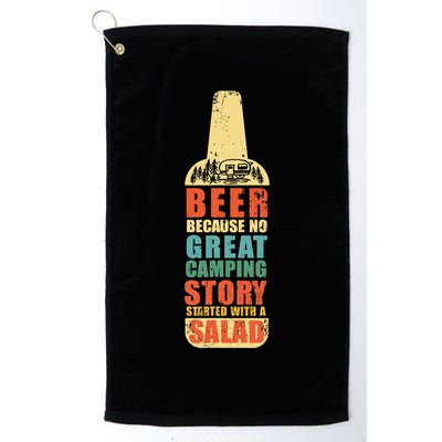 Beer Camping Story Salad Funny Camping Vintage Style Golf Towel