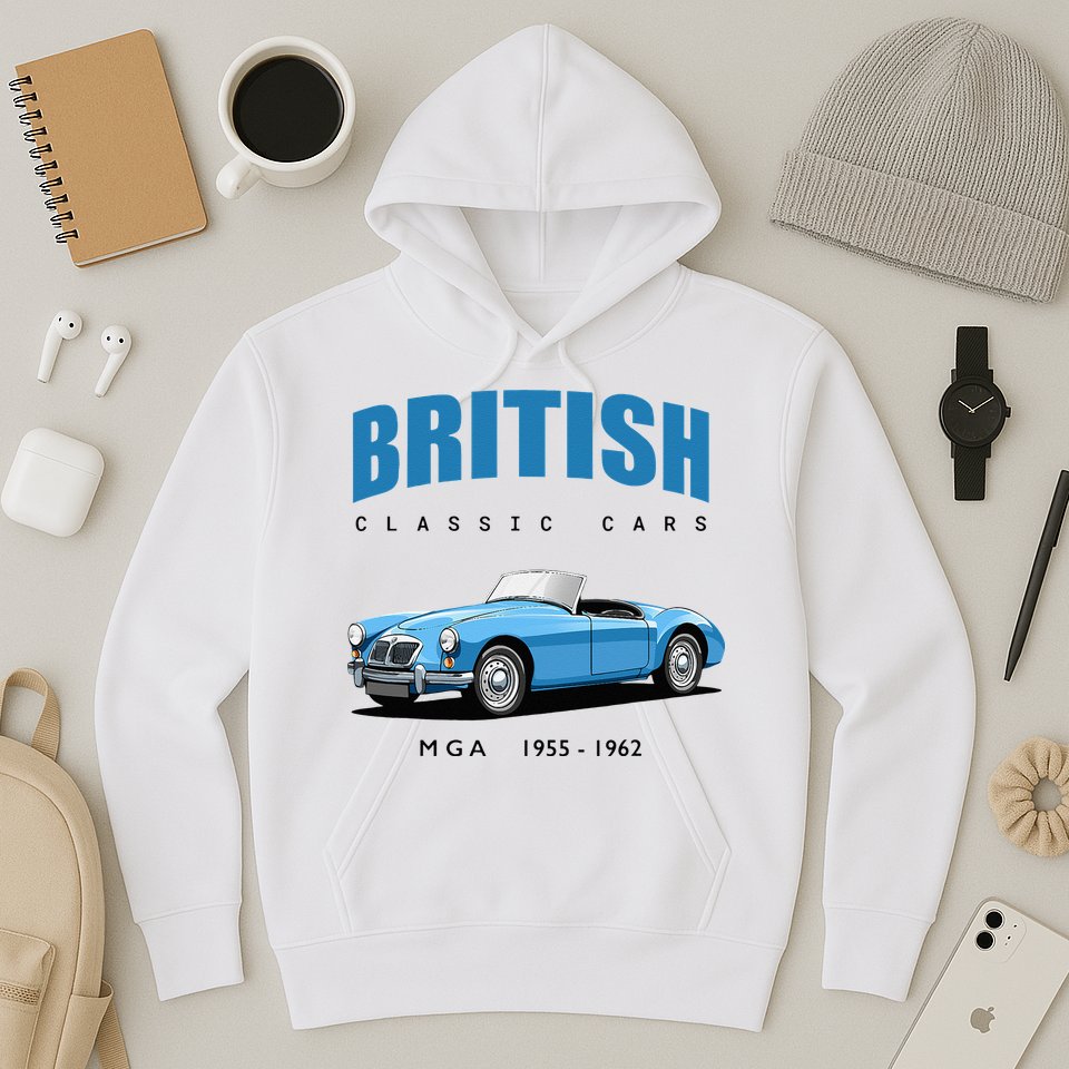 British Classic Sports Cars MG MGA Hoodie