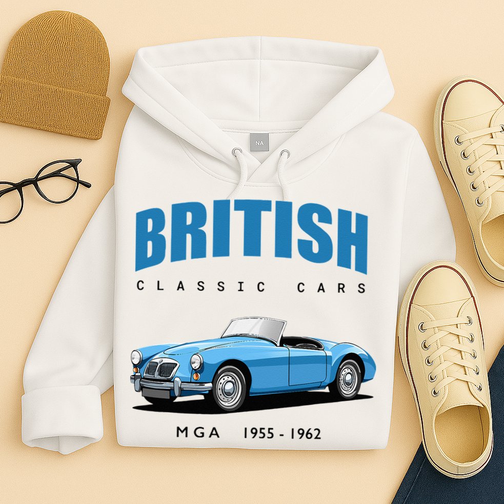 British Classic Sports Cars MG MGA Hoodie