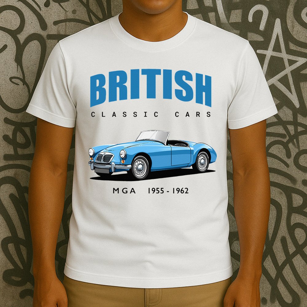 British Classic Sports Cars MG MGA T-Shirt