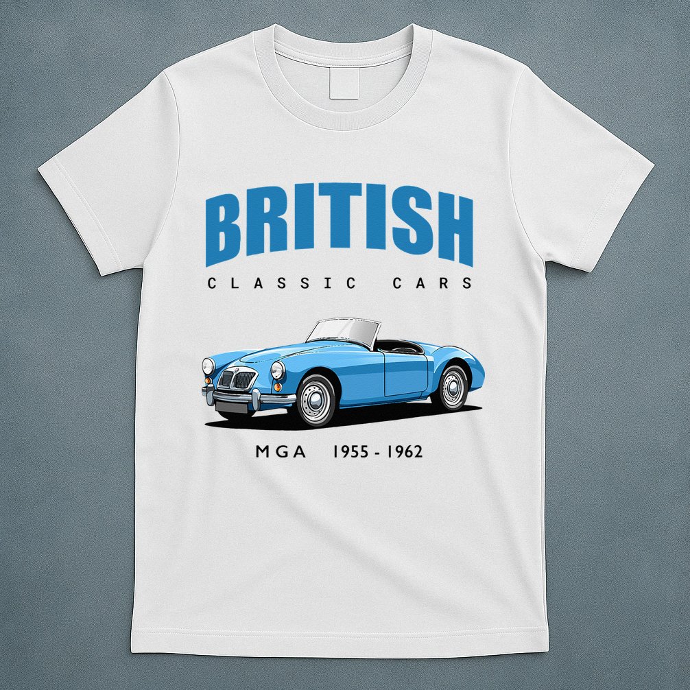 British Classic Sports Cars MG MGA T-Shirt