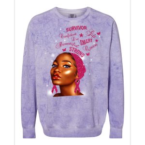 Breast Cancer Survivor Queen Colorblast Crewneck Sweatshirt