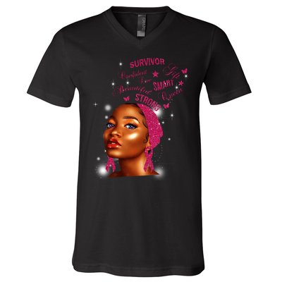 Breast Cancer Survivor Queen V-Neck T-Shirt