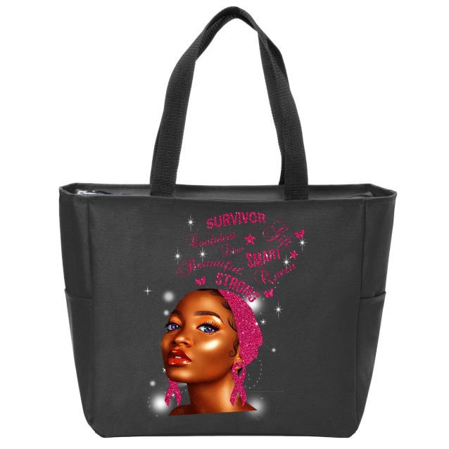 Breast Cancer Survivor Queen Zip Tote Bag