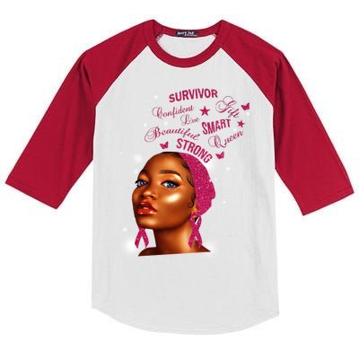 Breast Cancer Survivor Queen Kids Colorblock Raglan Jersey