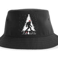 Believe Christmas Santa Bigfoot Hat Xmas PJ Costume Sustainable Bucket Hat