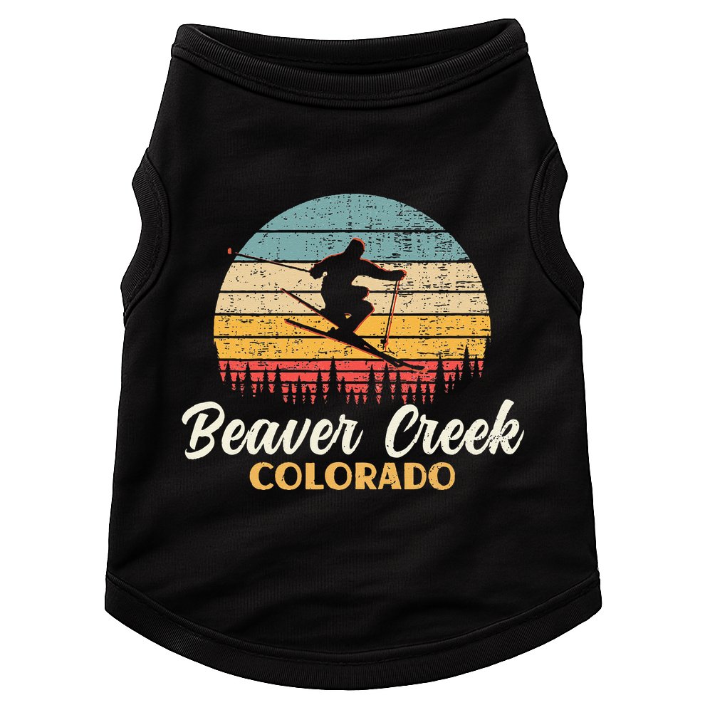 Beaver Creek Skiing Colorado Vintage Mountain Ski Vacation Doggie Tank