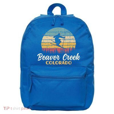 Beaver Creek Skiing Colorado Vintage Mountain Ski Vacation 16 in Basic Backpack