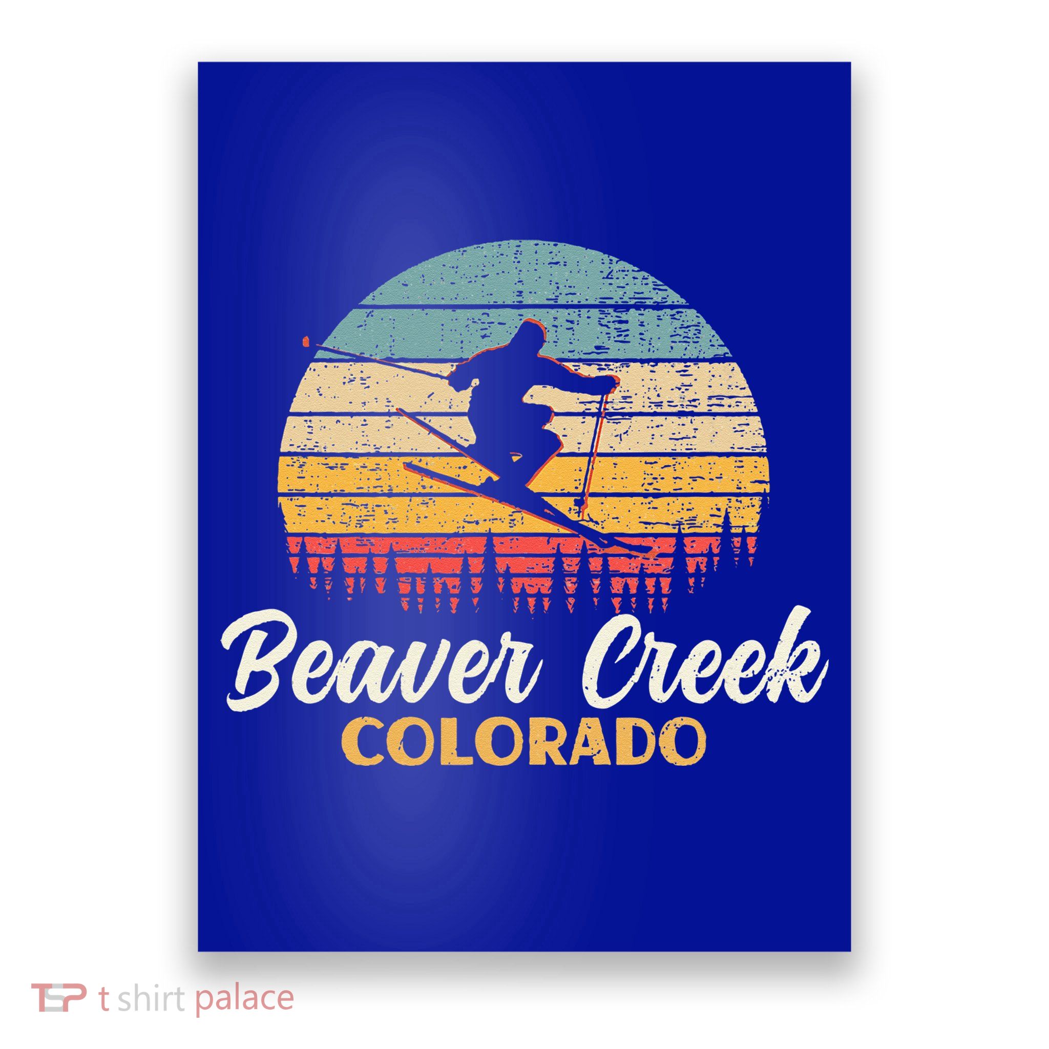 Beaver Creek Skiing Colorado Vintage Mountain Ski Vacation Poster