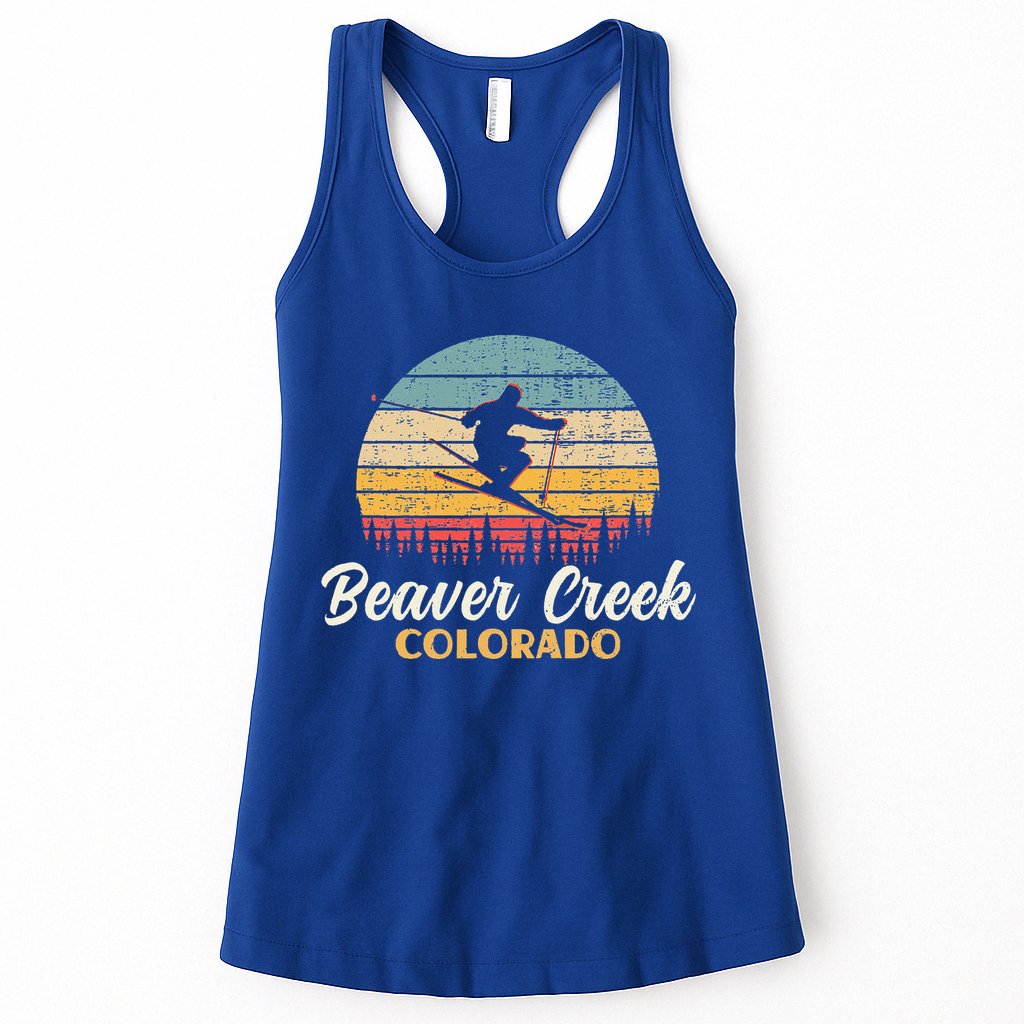 Beaver Creek Skiing Colorado Vintage Mountain Ski Vacation Womens Tank Top