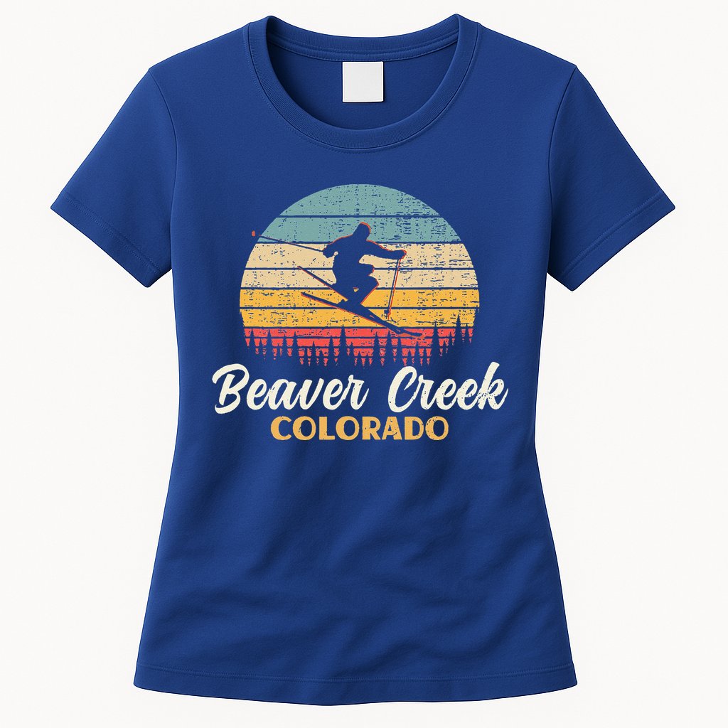 Beaver Creek Skiing Colorado Vintage Mountain Ski Vacation Womens T-Shirt