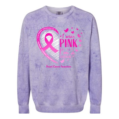 Breast Cancer Survivor Gifts Awareness Colorblast Crewneck Sweatshirt