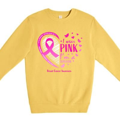 Breast Cancer Survivor Gifts Awareness Premium Crewneck Sweatshirt