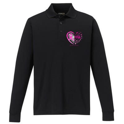 Breast Cancer Survivor Gifts Awareness Performance Long Sleeve Polo