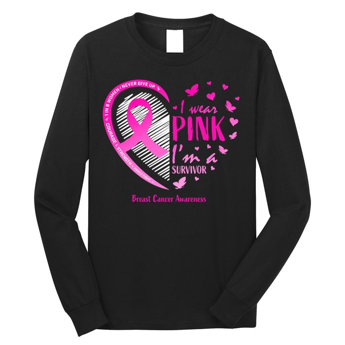 Breast Cancer Survivor Gifts Awareness Long Sleeve Shirt