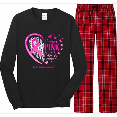 Breast Cancer Survivor Gifts Awareness Long Sleeve Pajama Set