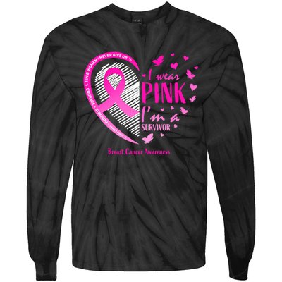 Breast Cancer Survivor Gifts Awareness Tie-Dye Long Sleeve Shirt