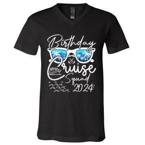 Birthday Cruise Squad Funny Birthday Party Cruise Squad 2024 V-Neck T-Shirt