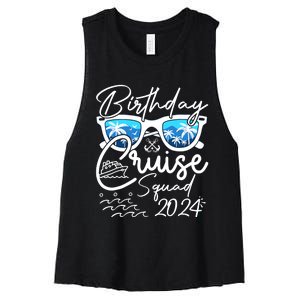 Birthday Cruise Squad Funny Birthday Party Cruise Squad 2024 Women's Racerback Cropped Tank