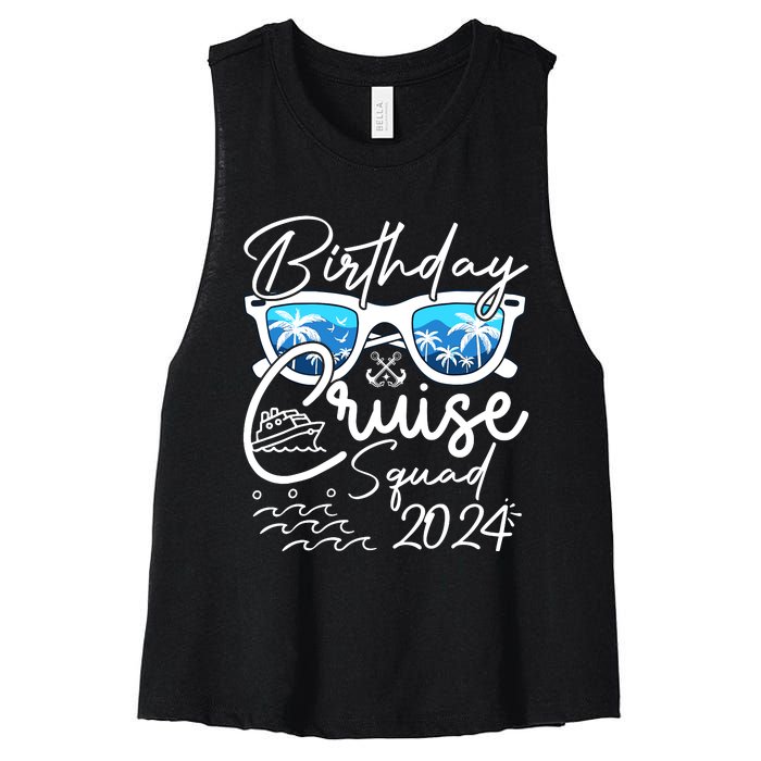 Birthday Cruise Squad Funny Birthday Party Cruise Squad 2024 Women's Racerback Cropped Tank