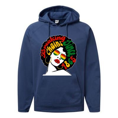 Breaking Chains Since 1865 Juneteenth Black American Freedom Gift Performance Fleece Hoodie