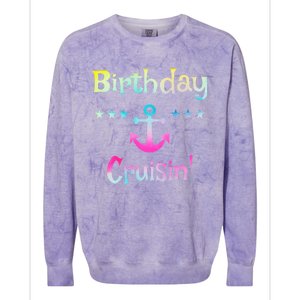 Birthday Cruise Squad Birthday Cruising Gift Colorblast Crewneck Sweatshirt